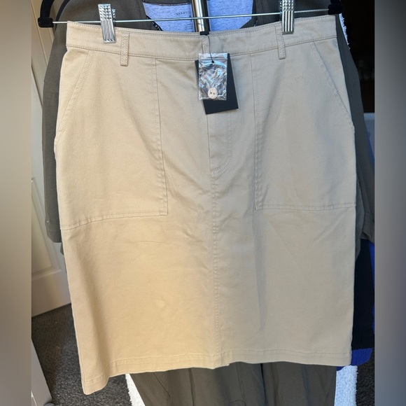 ATM | Washed Cotton Twill Pencil Skirt - Picture 3 of 5